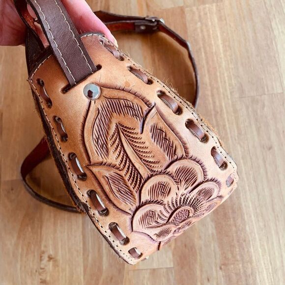 HAND TOOLED Leather Pony Hair Bag - Picture 5 of 14